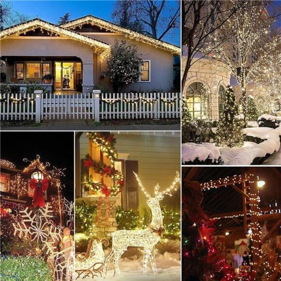 500LED 164FT Christmas Tree String Lights Green Wire Dimmable w/ Remote Control - Picture 3 of 8